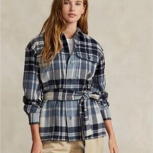 NWT Polo Ralph Lauren Belted Twill Wool Blend Jacket